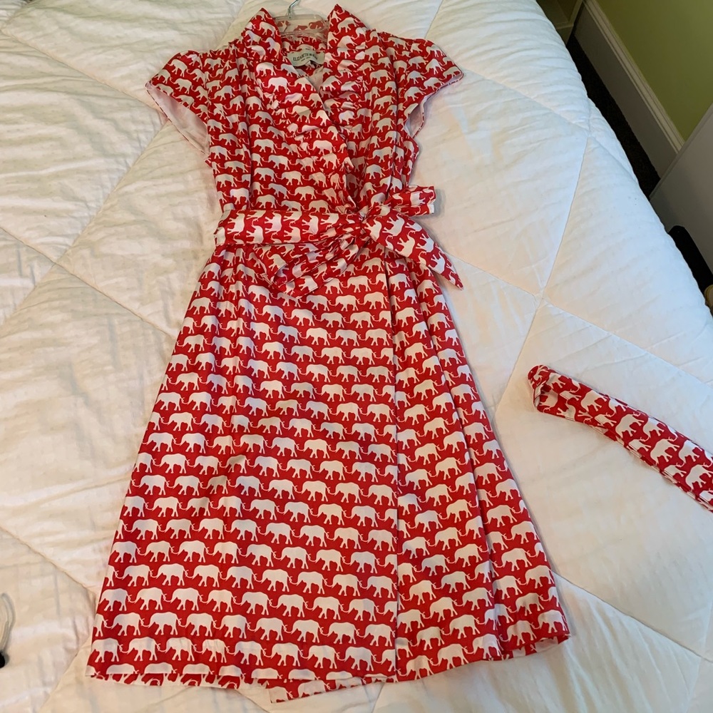 Sale - Elizabeth McKay silk dress elephant print